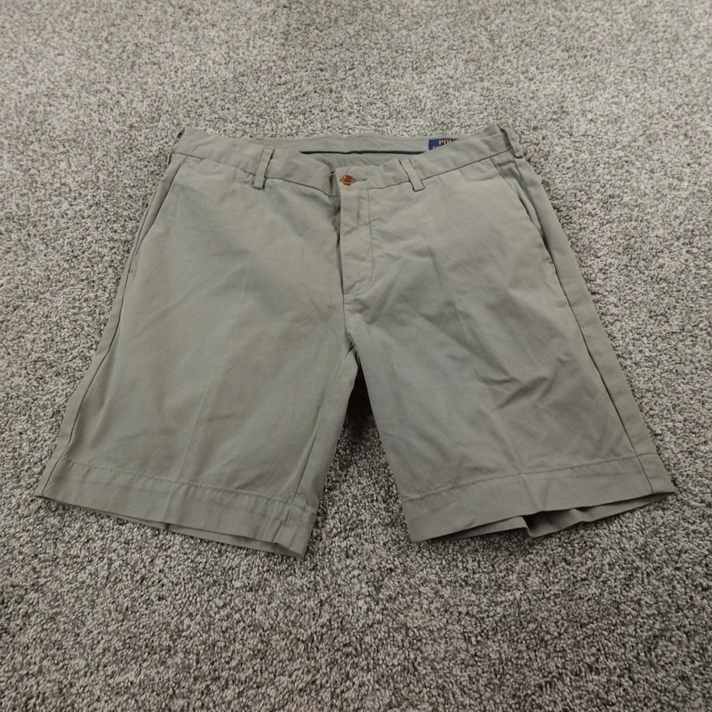 Polo Ralph Lauren Shorts Mens 33 Gray Straight Chino Golf Pima Cotton Preppy Dad